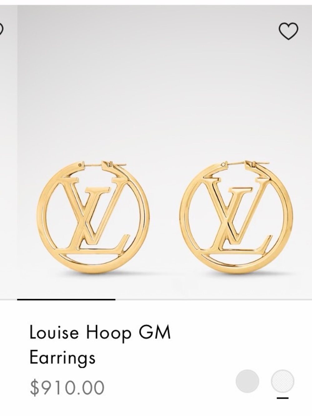 Louis Vuitton Gold LV Round Hoop Earrings